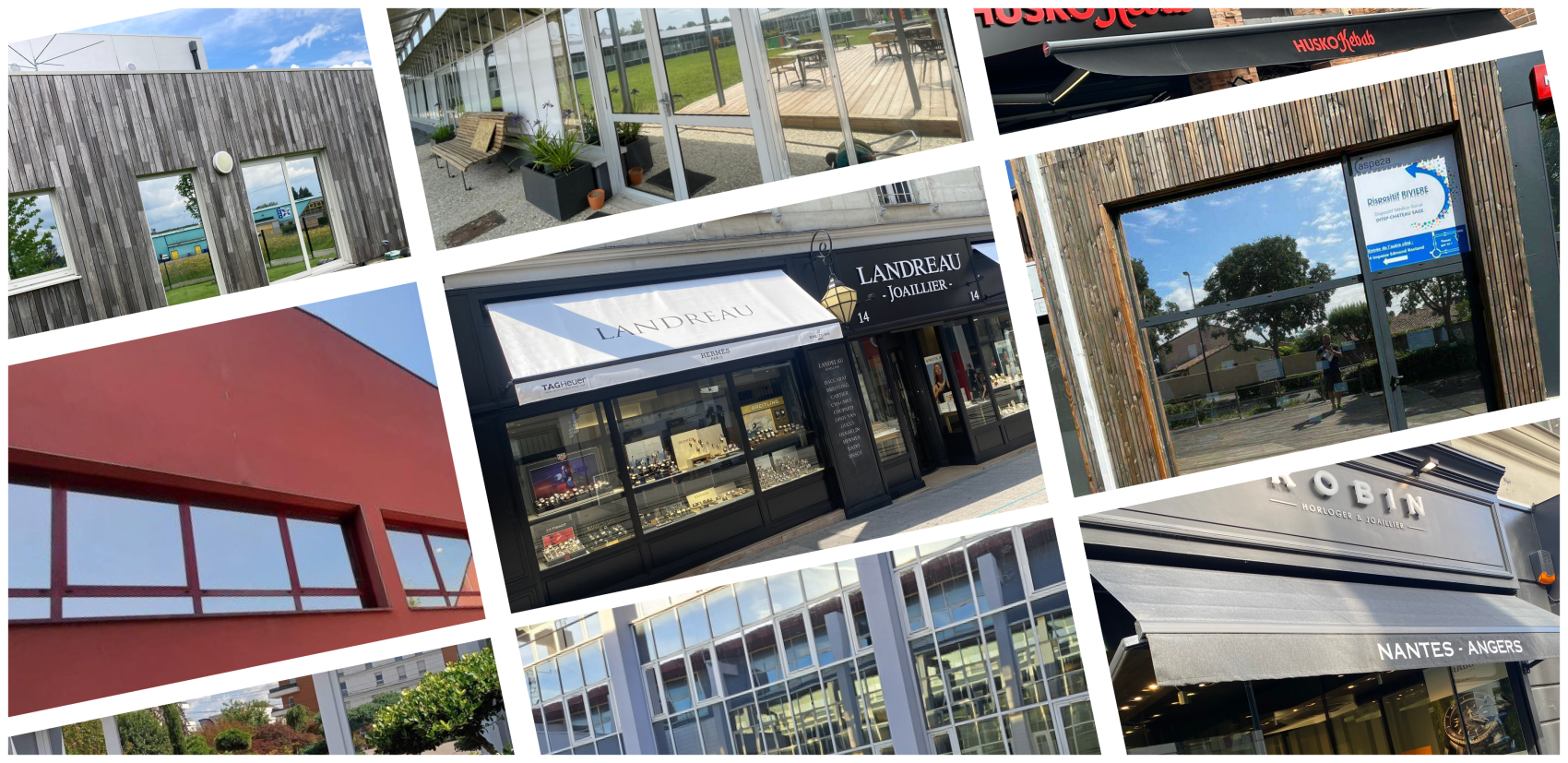 Exemples de films solaires et stores bannes réalisés par nos agences PANO.
